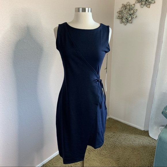 Revolve Susana Monaco Wrap Dress Midnight Sz. Med. - Picture 3 of 14